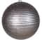 Pewter Glitter Striped Shatterproof Christmas Ball Ornament 4"